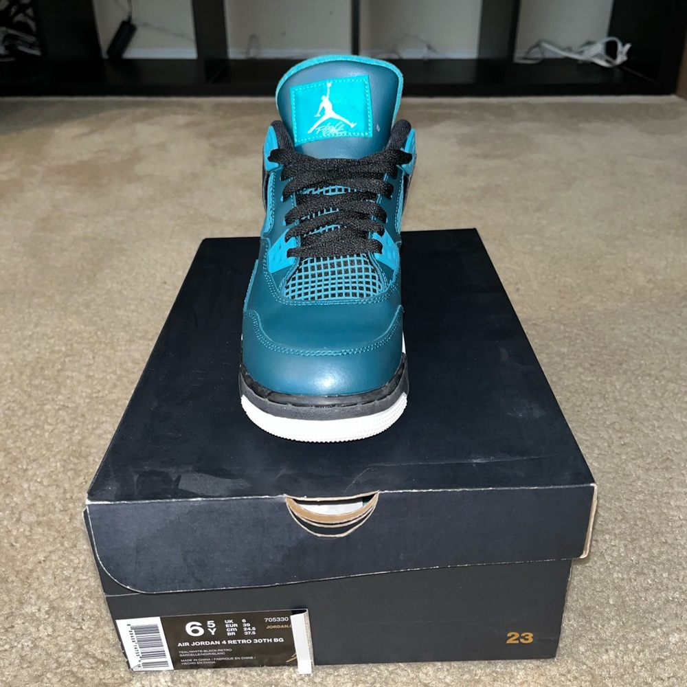 Brand NIB Nike Air Jordan 4 Retro 30th Anniversary Teal/White/Black
